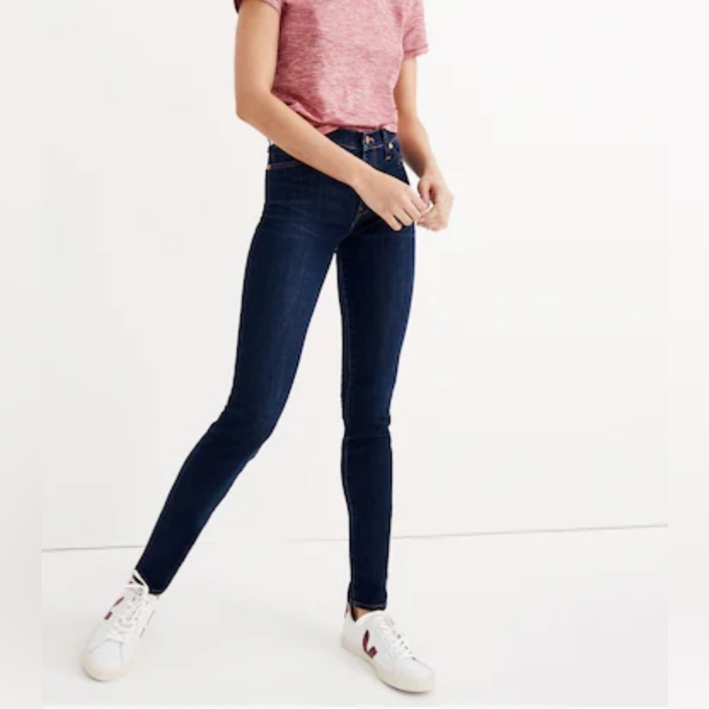MADEWELL 9” MID RISE SKINNY IN LARKSPUR WASH TENCEL DENIM EDITION SIZE 25